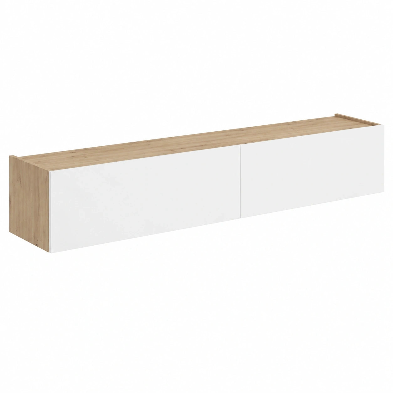 meuble-tv-suspendu-avec-portes-abattantes-chene-et-blanc-180-cm-jewst11367md